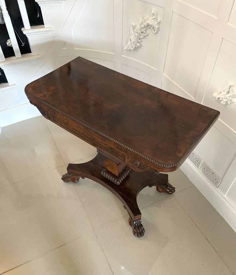 Fine Antique William IV Rosewood Card/Side Table - Image 5